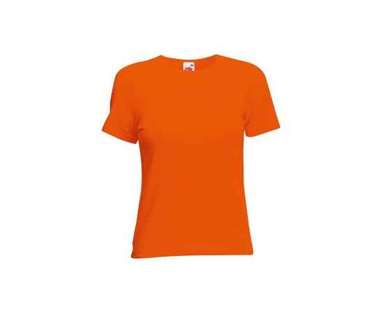 Футболка 'Lady-Fit Crew Neck T', оранжевый_S, 95% х/б, 5% эластан, 210 г/м2, Цвет: оранжевый, Размер: Длина 59 см., ширина 43 см.