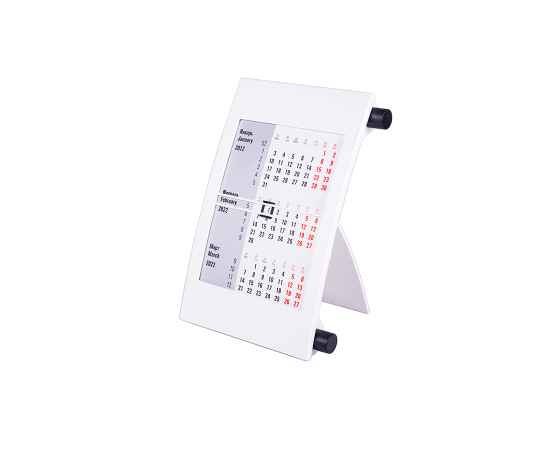 Календарь настольный на 2 года, белый с черным, 18х11 см, пластик, тампопечать, шелкография, Цвет: черный, белый, изображение 2