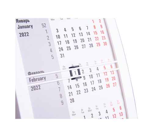 Календарь настольный на 2 года, белый с черным, 18х11 см, пластик, тампопечать, шелкография, Цвет: черный, белый, изображение 3
