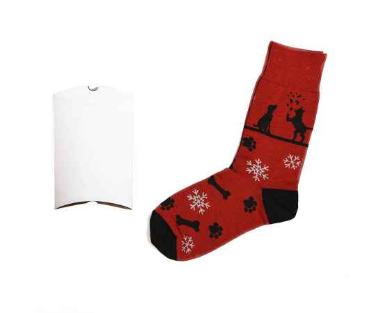 Носки подарочные  'Счастливый год' в упаковке, Цвет: черный, красный