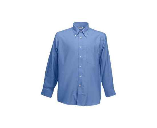 Рубашка 'Long Sleeve Oxford Shirt', синий_2XL, 70% х/б, 30% п/э, 135 г/м2