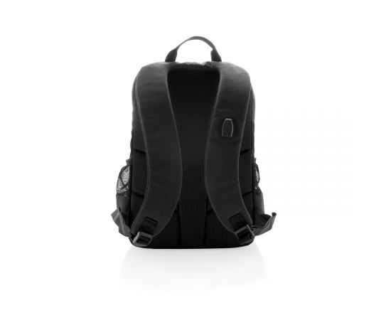 Рюкзак для ноутбука Lima 15' с RFID защитой и разъемом USB, Черный, Цвет: черный, серый, Размер: Длина 29 см., ширина 12 см., высота 41 см., изображение 3