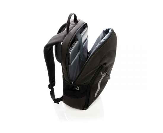 Рюкзак для ноутбука Lima 15' с RFID защитой и разъемом USB, Черный, Цвет: черный, серый, Размер: Длина 29 см., ширина 12 см., высота 41 см., изображение 6