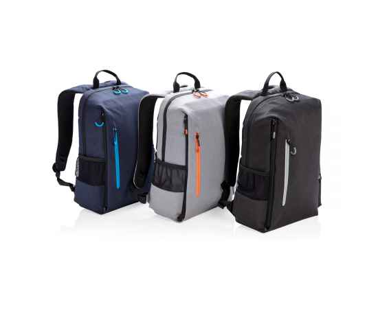 Рюкзак для ноутбука Lima 15' с RFID защитой и разъемом USB, Черный, Цвет: черный, серый, Размер: Длина 29 см., ширина 12 см., высота 41 см., изображение 10