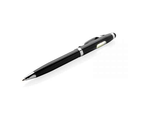 Ручка-стилус Deluxe с фонариком COB, черный,, Цвет: черный, Размер: , ширина 1,2 см., высота 14,2 см., изображение 2
