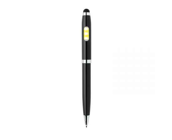Ручка-стилус Deluxe с фонариком COB, черный,, Цвет: черный, Размер: , ширина 1,2 см., высота 14,2 см., изображение 5