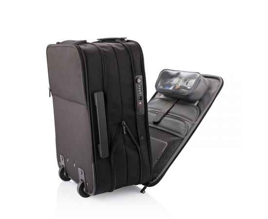 Складной чемодан на колесах Flex, Черный, Цвет: черный, Размер: Длина 39 см., ширина 15,5 см., высота 51 см., изображение 16