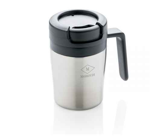 Термокружка Coffee-to-go, Серый, Цвет: серебряный, Размер: , высота 10 см., диаметр 7 см., изображение 2