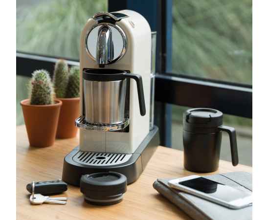 Термокружка Coffee-to-go, Серый, Цвет: серебряный, Размер: , высота 10 см., диаметр 7 см., изображение 10