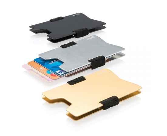 Алюминиевый чехол для карт с защитой от сканирования RFID, Черный, Цвет: серебряный, черный, Размер: , ширина 5,8 см., высота 8,8 см., изображение 6