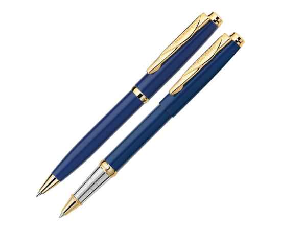 Набор PEN & PEN: ручка шариковая, ручка-роллер, 417546, Цвет: золотистый,синий,серебристый