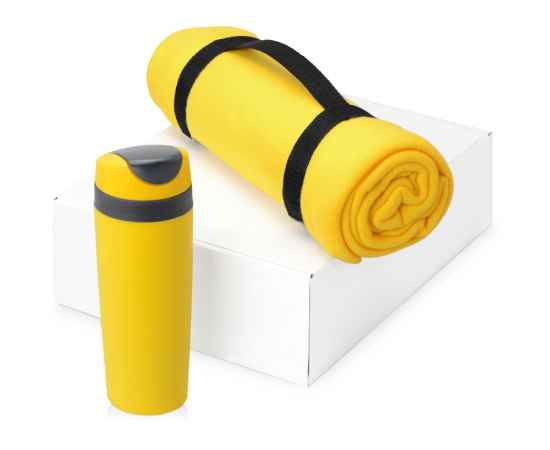 Подарочный набор Cozy с пледом и термокружкой, 700360.02, Цвет: желтый, Объем: 450