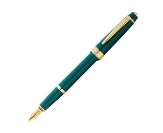 Ручка перьевая Bailey Light Polished Green Resin and Gold Tone, перо F, 421355, Цвет: зеленый