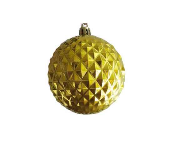 Новогодний ёлочный шар Рельеф, 87352, Цвет: золотистый