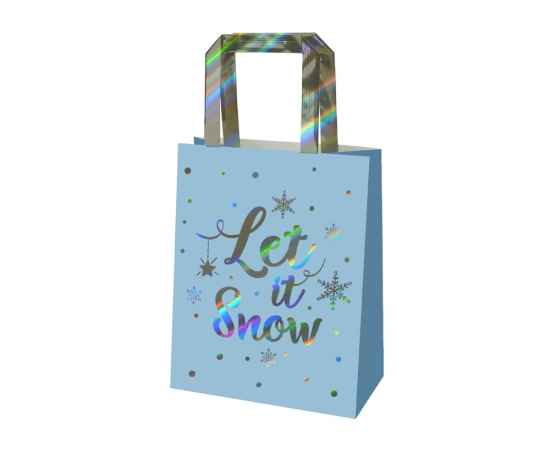 Подарочный пакет Let it snow!, 88392, Цвет: голубой
