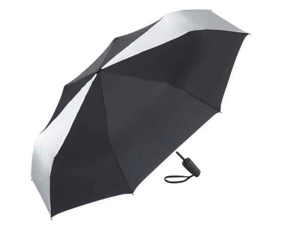 Зонт складной ColorReflex со светоотражающими клиньями, полуавтомат, 100140, Цвет: черный