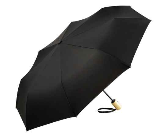 Зонт складной из бамбука ÖkoBrella полуавтомат, 100155, Цвет: черный