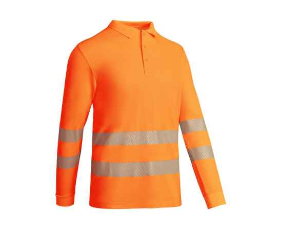 Рубашка поло Atrio с длинным рукавом мужская, S, 9319HV223S, Цвет: неоновый оранжевый, Размер: S