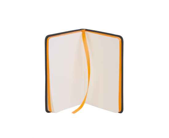 Блокнот 'Бергамо', покрытие soft touch, формат А6, черный/оранжевый#, Черный, Цвет: черный с оранжевым, изображение 3