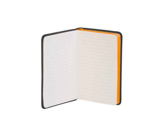 Блокнот 'Бергамо', покрытие soft touch, формат А6, черный/оранжевый#, Черный, Цвет: черный с оранжевым, изображение 4