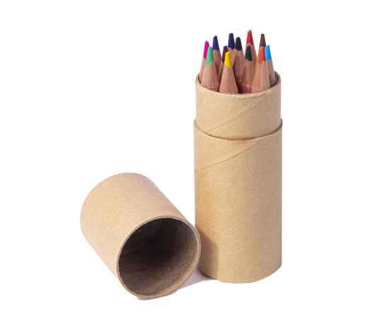 Набор цветных карандашей мини FLORA ,12 цветов, в тубе, дерево, картон