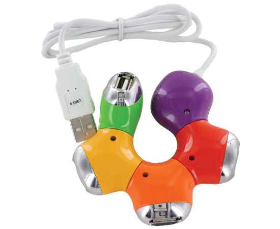 USB-разветвитель 'Трансформер', D=8 см, H=1,9 см, пластик, тампопечать