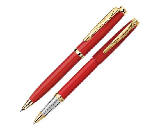 Набор PEN & PEN: ручка шариковая, ручка-роллер, 417547, Цвет: золотистый,красный,серебристый