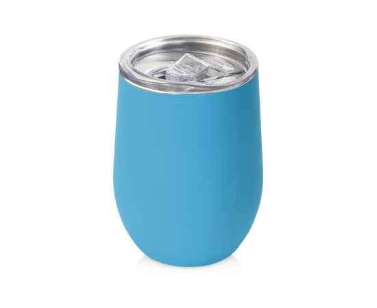 Вакуумная термокружка Sense Gum, непротекаемая крышка, soft-touch, 827413N, Цвет: голубой, Объем: 370