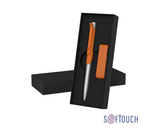 Набор ручка 'Skil' + флеш-карта 'Case' 8 Гб в футляре, покрытие soft touch, оранжевый, Цвет: оранжевый