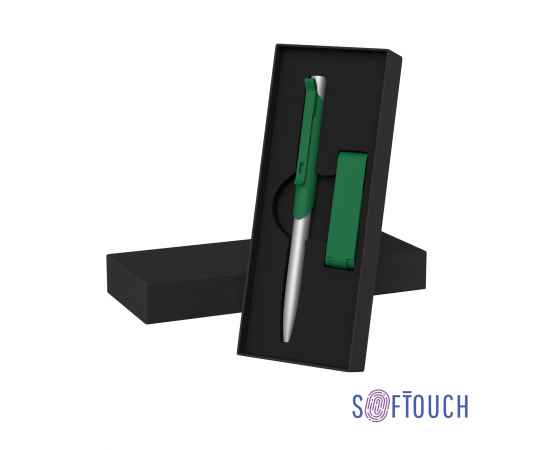 Набор ручка 'Skil' + флеш-карта 'Case' 8 Гб в футляре, покрытие soft touch, темно-зеленый, Цвет: темно-зеленый