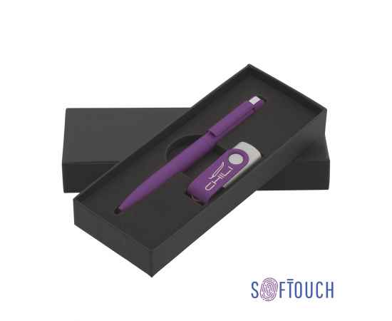 Набор ручка + флеш-карта 16 Гб в футляре, покрытие soft touch, фиолетовый, Цвет: фиолетовый