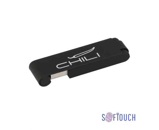 Флеш-карта 'Case', объем памяти 16GB, покрытие soft touch, черный, Цвет: черный