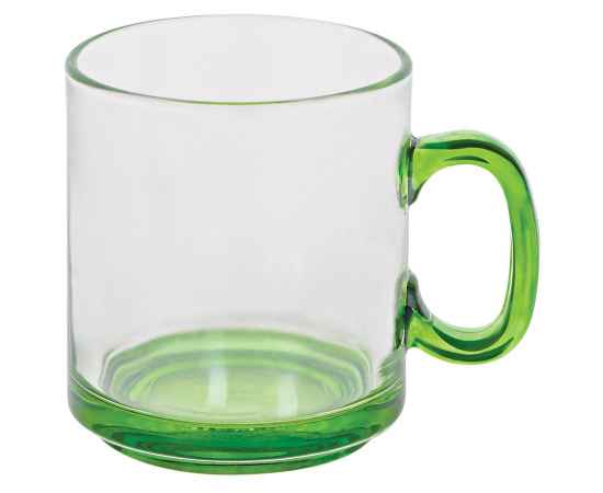 Кружка 'Joyful',прозрачная с зеленым,300мл,стекло, Цвет: прозрачный, зеленый