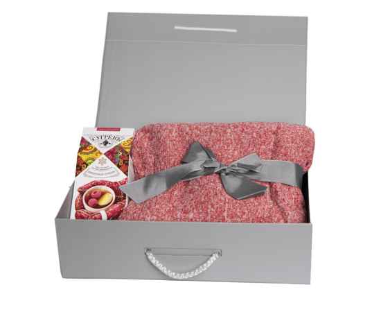 Набор подарочный COZY: плед, чай со специями, коробка, красный, изображение 2