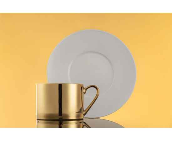 Чайная пара Reflection, золотистая, уценка, Цвет: золотистый, Размер: блюдце: диаметр 16, изображение 5