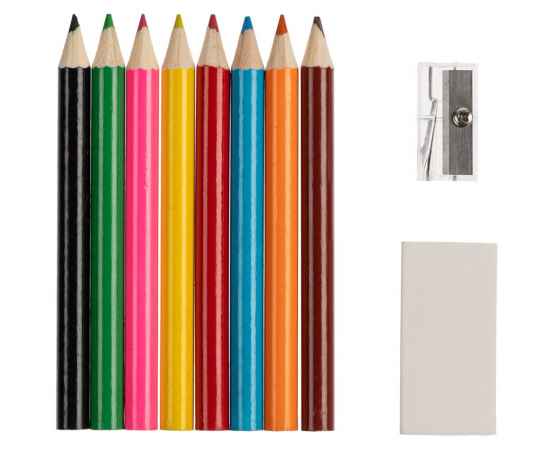 Набор Hobby с цветными карандашами, ластиком и точилкой, синий, уценка, Цвет: синий, изображение 3
