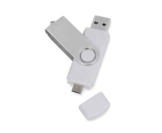 USB/micro USB-флешка на 16 Гб Квебек OTG, 16Gb, 6201.06.16, Цвет: белый, Размер: 16Gb