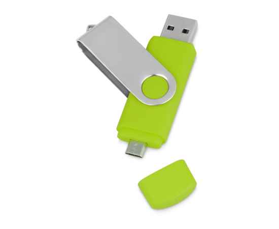 USB/micro USB-флешка на 16 Гб Квебек OTG, 16Gb, 6201.13.16, Цвет: зеленое яблоко, Размер: 16Gb