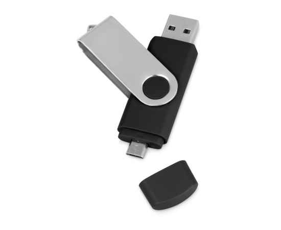 USB/micro USB-флешка на 16 Гб Квебек OTG, 16Gb, 6201.07.16, Цвет: черный, Размер: 16Gb
