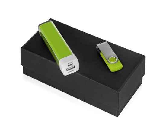 Подарочный набор Flashbank с флешкой и зарядным устройством, 8Gb, 700305.03, Цвет: зеленый, Размер: 8Gb
