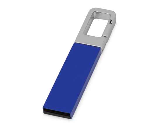 USB-флешка на 16 Гб Hook с карабином, 16Gb, 620216, Цвет: синий,серебристый, Размер: 16Gb
