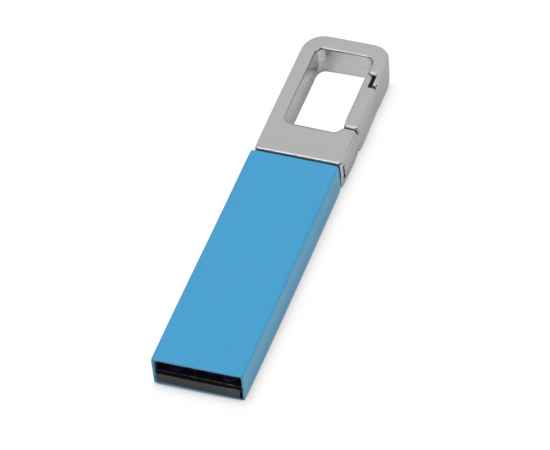USB-флешка на 16 Гб Hook с карабином, 16Gb, 620816, Цвет: голубой,серебристый, Размер: 16Gb