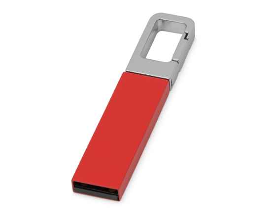 USB-флешка на 16 Гб Hook с карабином, 16Gb, 620116, Цвет: красный,серебристый, Размер: 16Gb
