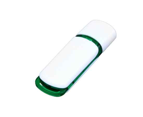 USB 2.0- флешка на 16 Гб с цветными вставками, 16Gb, 6003.16.03, Цвет: белый,зеленый, Размер: 16Gb