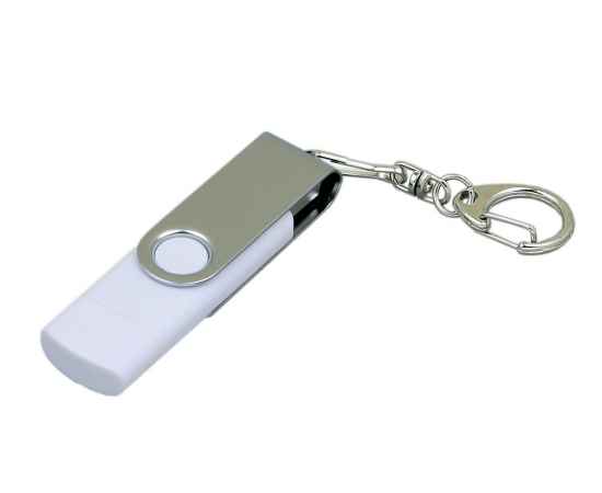 USB 2.0- флешка на 64 Гб с поворотным механизмом и дополнительным разъемом Micro USB, 64Gb, 7030.64.06, Цвет: белый,серебристый, Размер: 64Gb