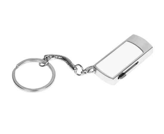 USB 2.0- флешка на 16 Гб с выдвижным механизмом и мини чипом, 16Gb, 6401.16.06, Цвет: белый,серебристый, Размер: 16Gb