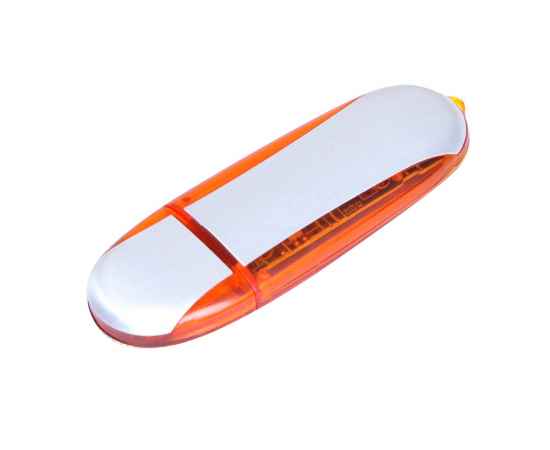 USB 2.0- флешка промо на 16 Гб овальной формы, 16Gb, 6017.16.08, Цвет: серебристый,оранжевый, Размер: 16Gb