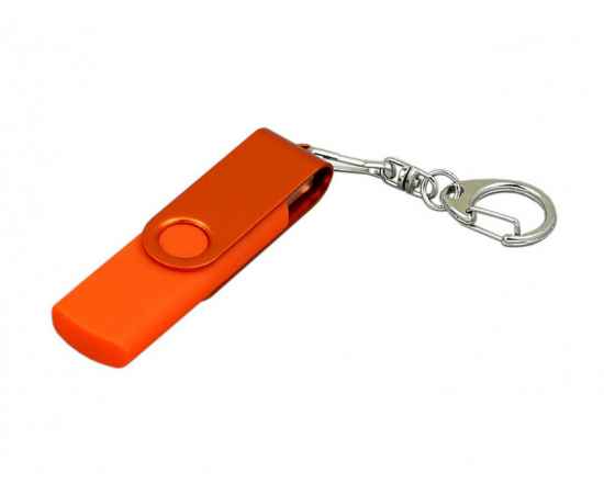 USB 2.0- флешка на 64 Гб с поворотным механизмом и дополнительным разъемом Micro USB, 64Gb, 7031.64.08, Цвет: оранжевый, Размер: 64Gb