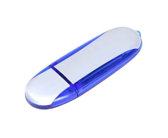 USB 2.0- флешка промо на 16 Гб овальной формы, 16Gb, 6017.16.02, Цвет: серебристый,синий, Размер: 16Gb