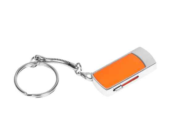 USB 2.0- флешка на 16 Гб с выдвижным механизмом и мини чипом, 16Gb, 6401.16.08, Цвет: серебристый,оранжевый, Размер: 16Gb